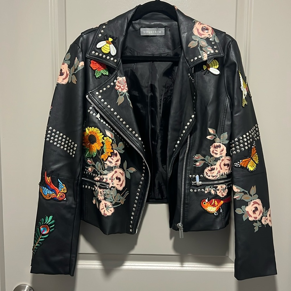 Bagatelle patched/painted leather jacket